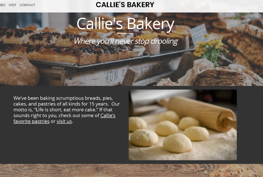 Noah Rousell Website Project - Callie's Bakery