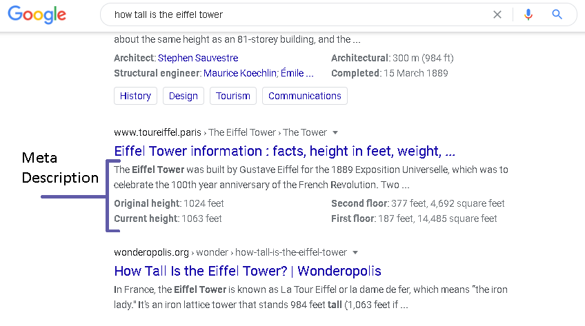 Google SEO Search Meta Description